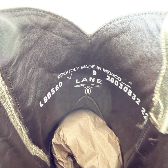 Lane SMOKESHOW Cowboy Bootie Womens 9 Gold Western Cowgirl Short Ankle Boots - Picture 9 of 11